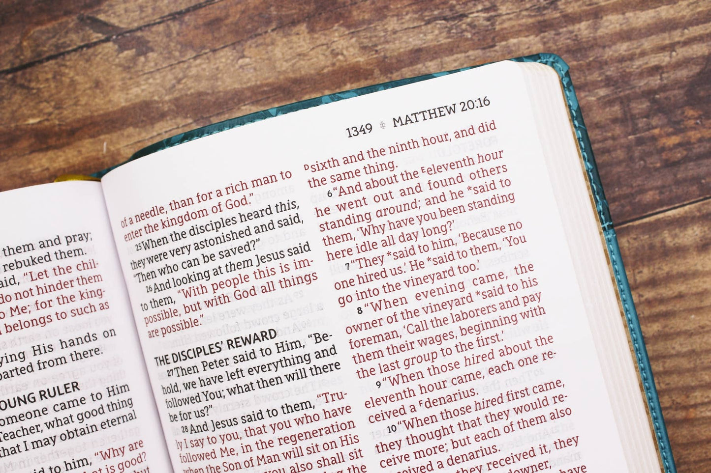 Bible Teal Leathersoft Personal Size NASB Large Print