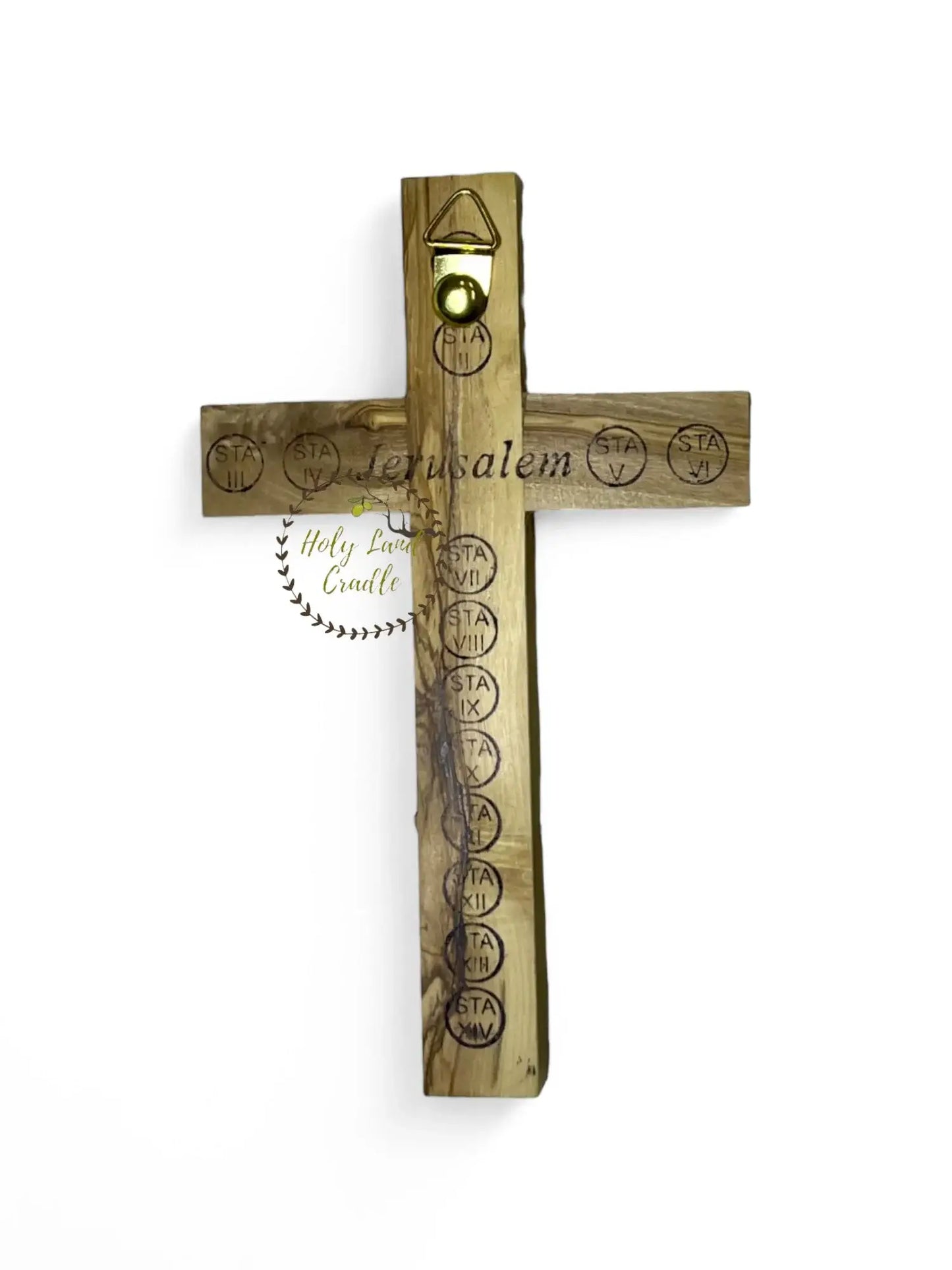 Olive Wood With Mother of Pearl Full Wall Cross with Corpus