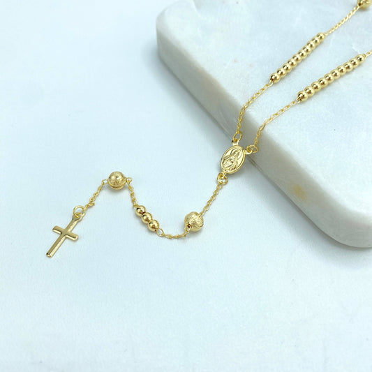 Jesus Christ Rosary 18k Gold Filled Gold Beads