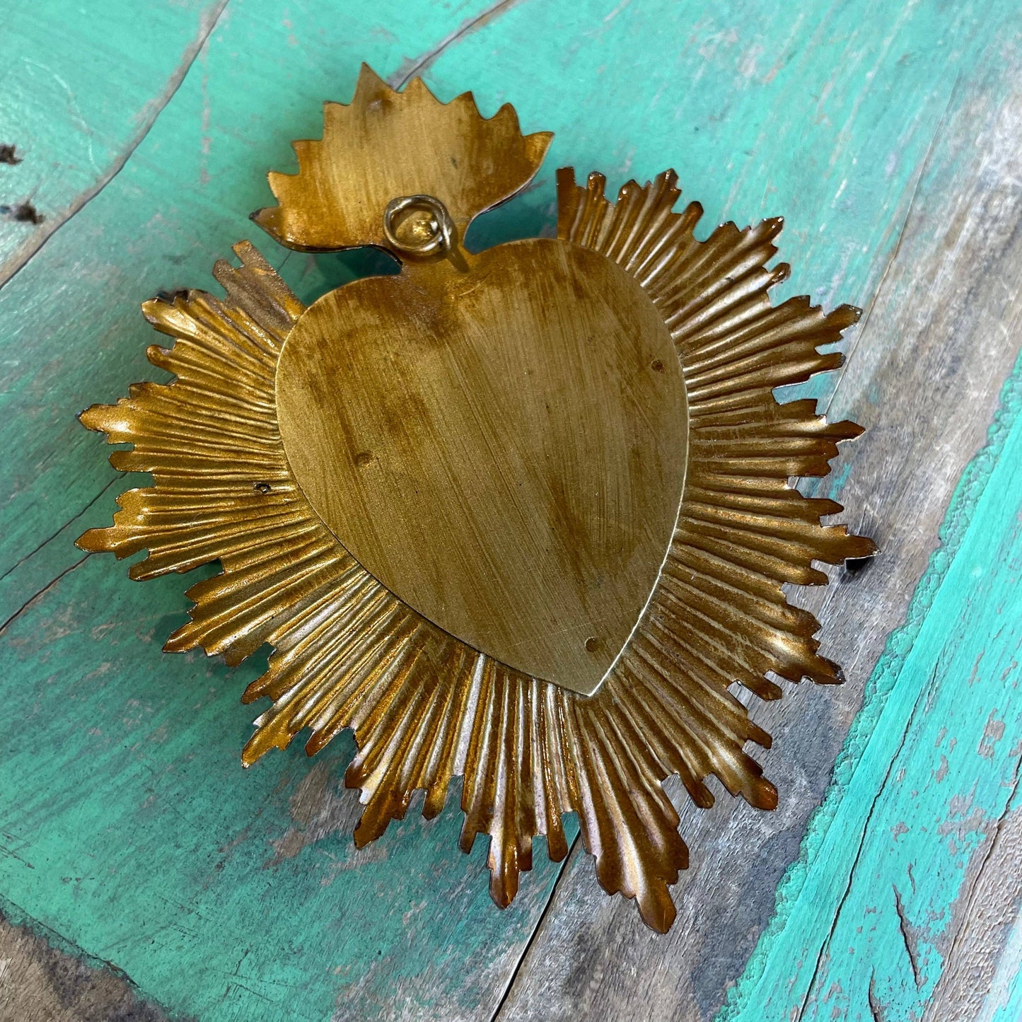 Flaming Sacred Gold Heart