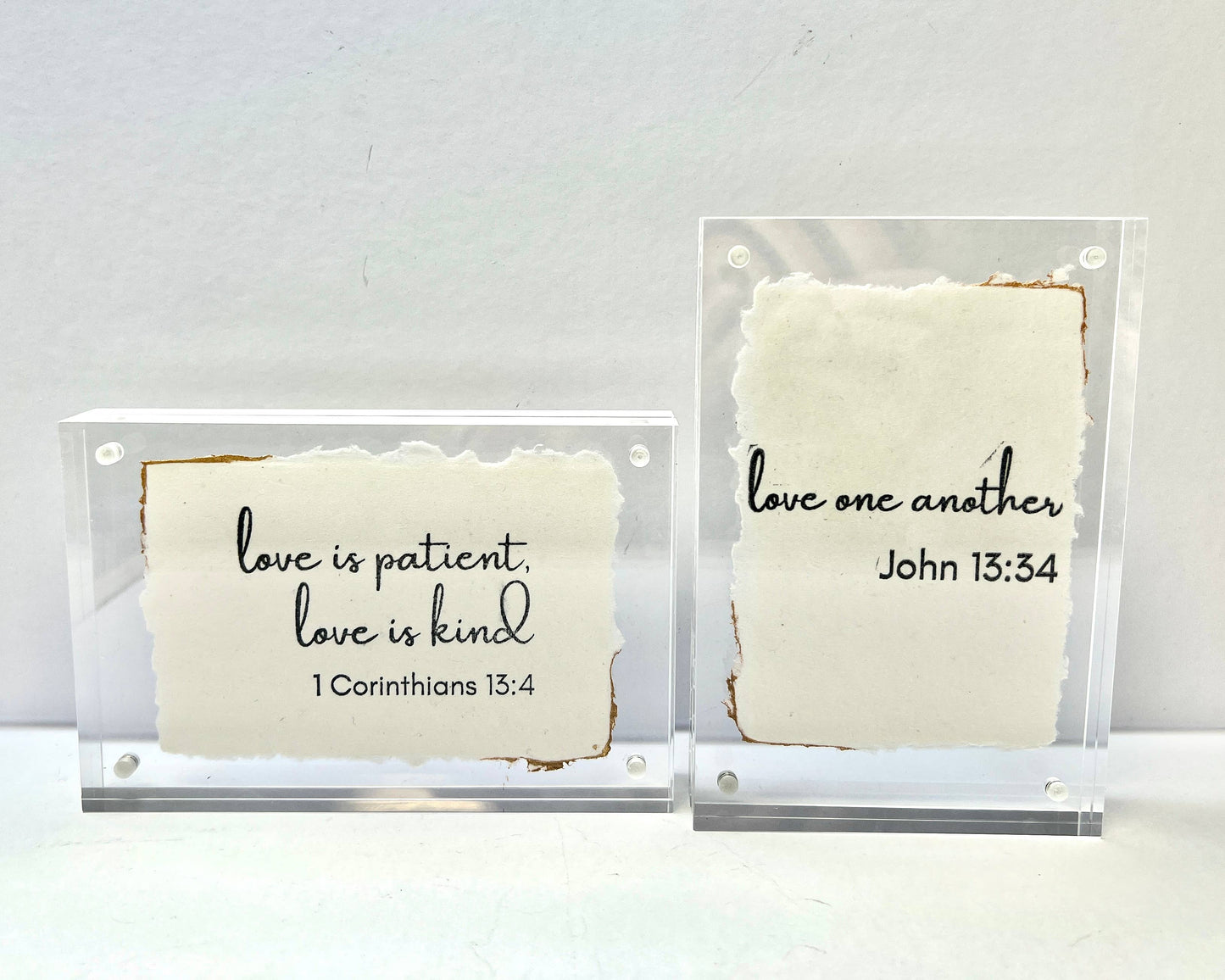 Love is patient Bible verse acrylic frame: 1 Corinthians 13:4