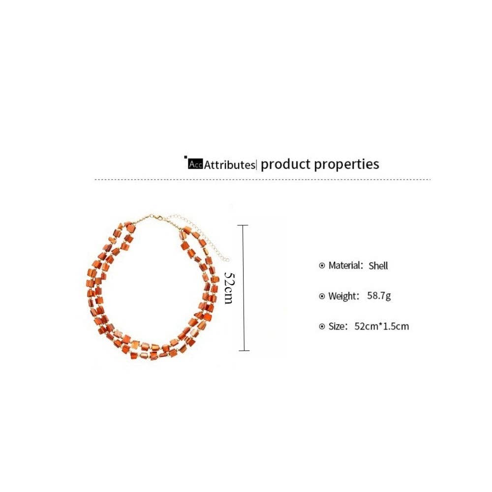 Multi-Color Shell Beaded Choker Necklace