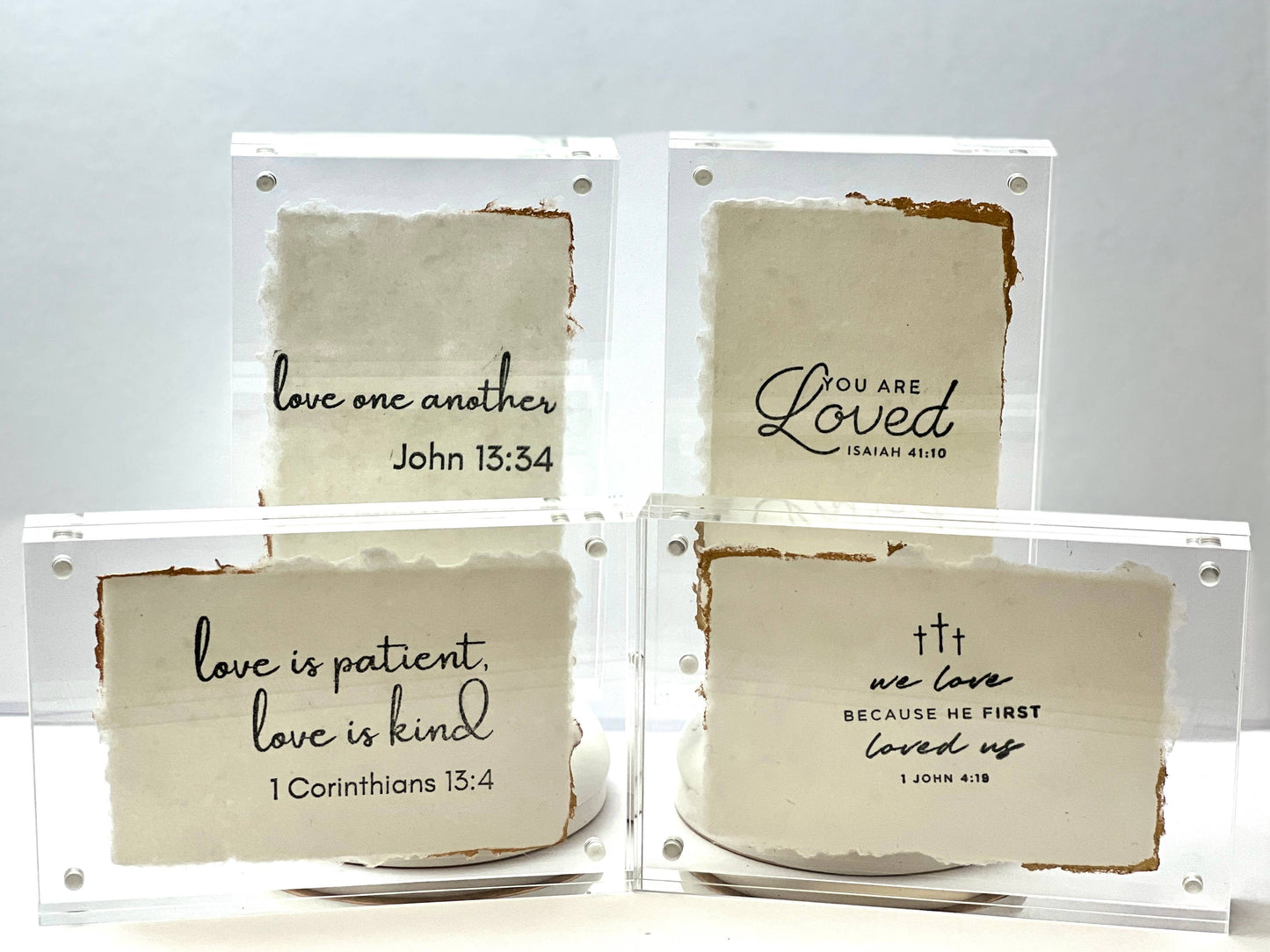Love is patient Bible verse acrylic frame: 1 Corinthians 13:4