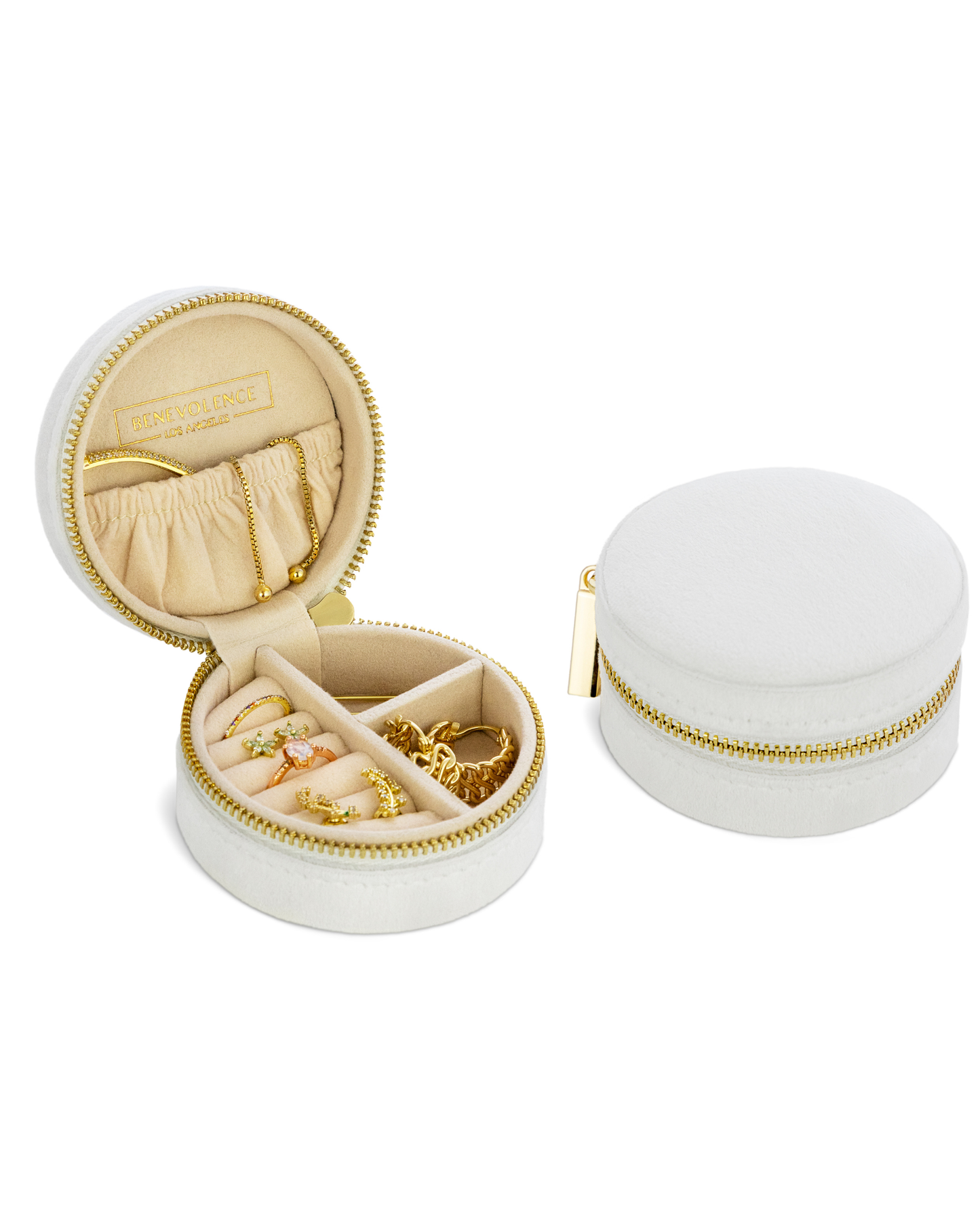 Lilac Velvet Round Jewelry Box