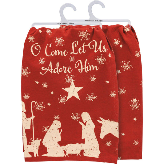 Let Us Adore Him Kitchen Towel