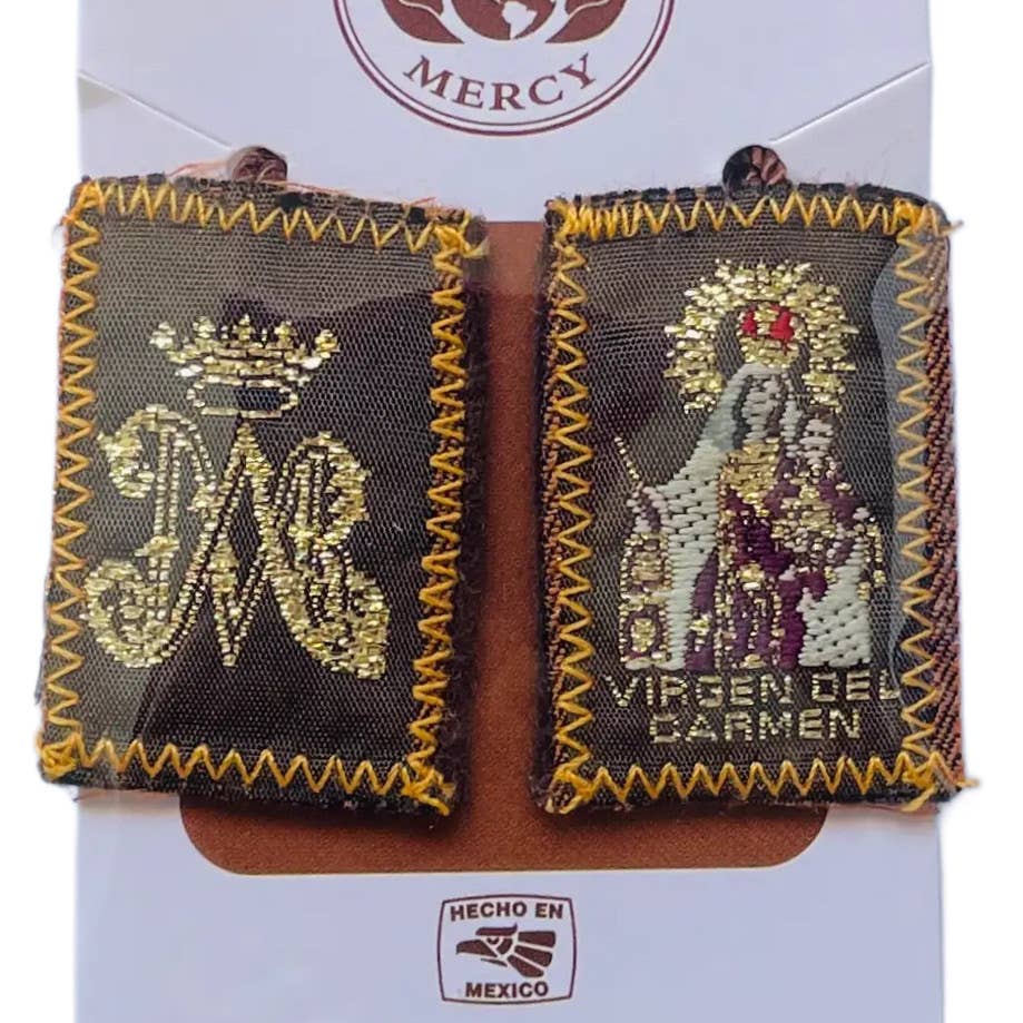 Scapular - Lady of Mt. Carmel BROWN 1.5"