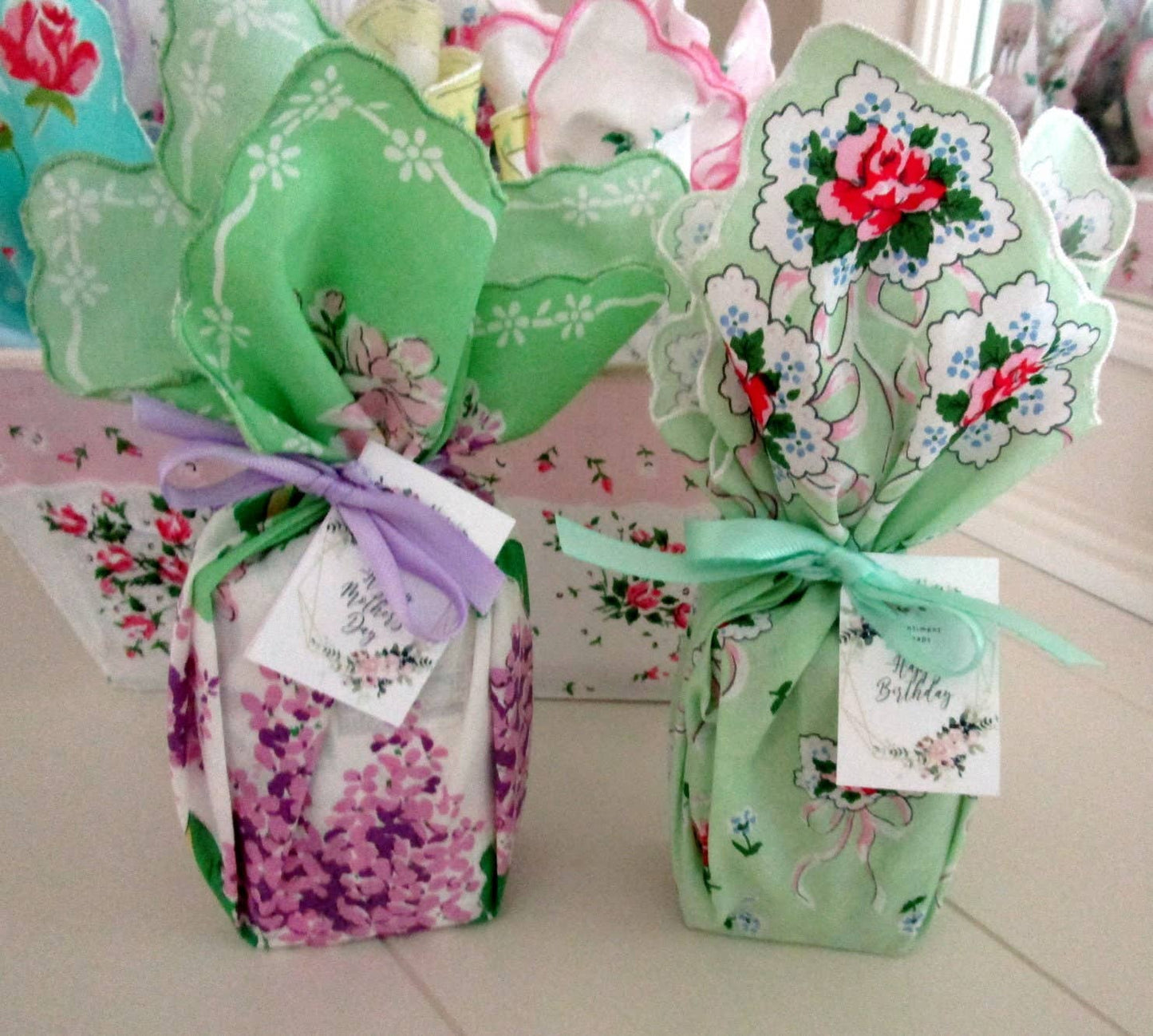 Pink Rosebud Hankie Soap