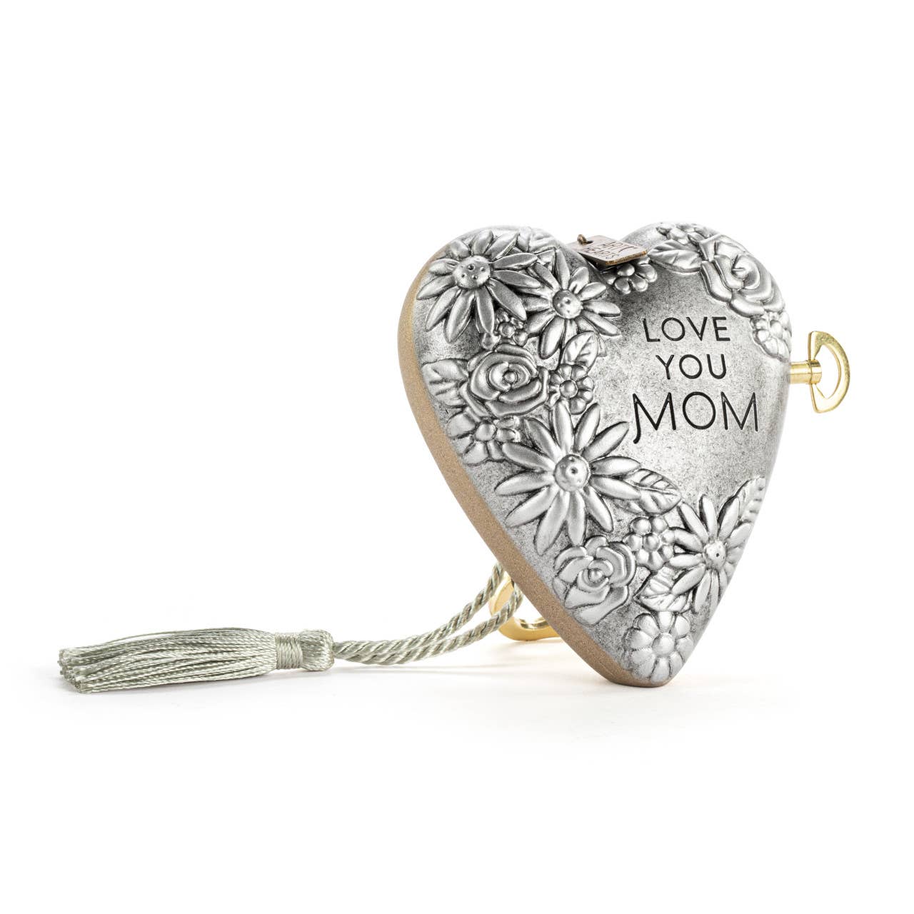 Love You Mom Musical Sculpted Art Heart