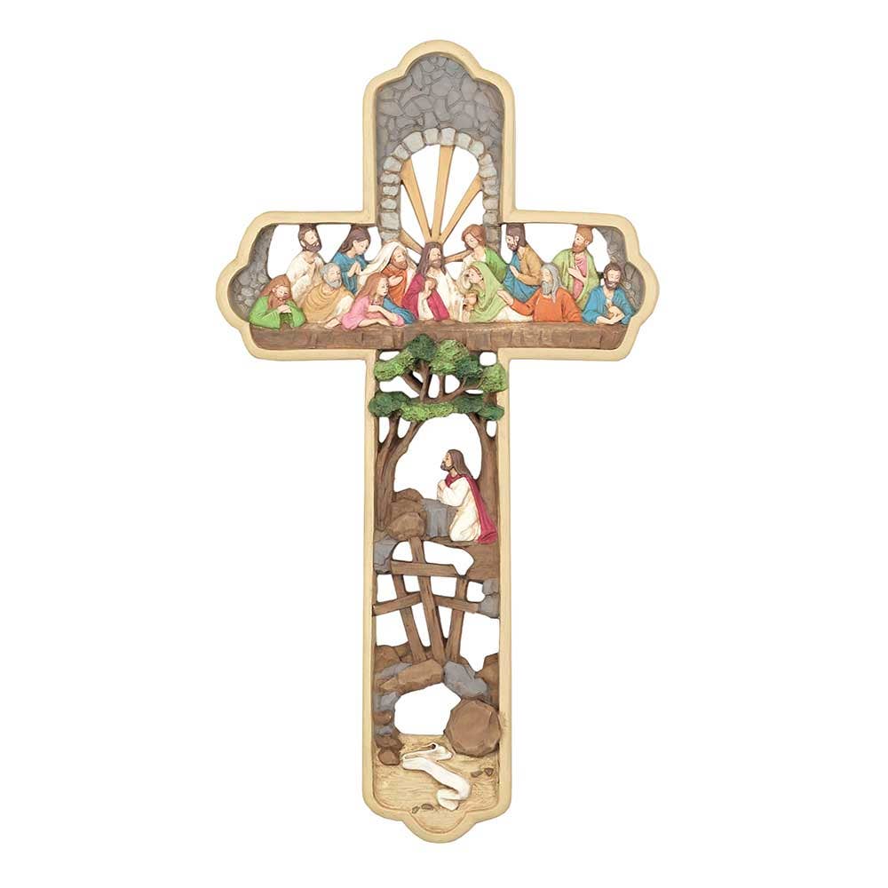 Last Supper Resin Wall Cross
