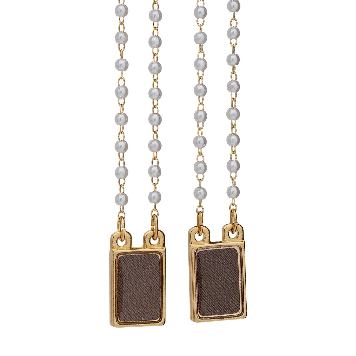 Lady's Scapular Sacred Heart + Lady Mt. Carmel Pearl Beads