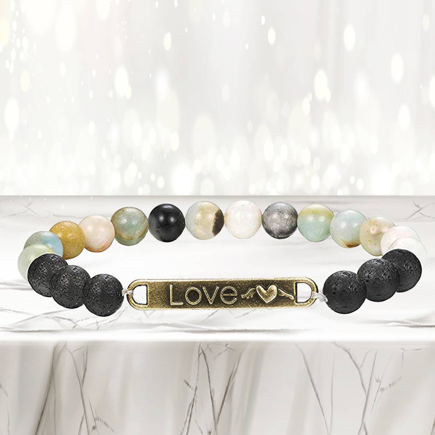 Believe -Mixed Lava Stone Chakra Diffuser Bracelet