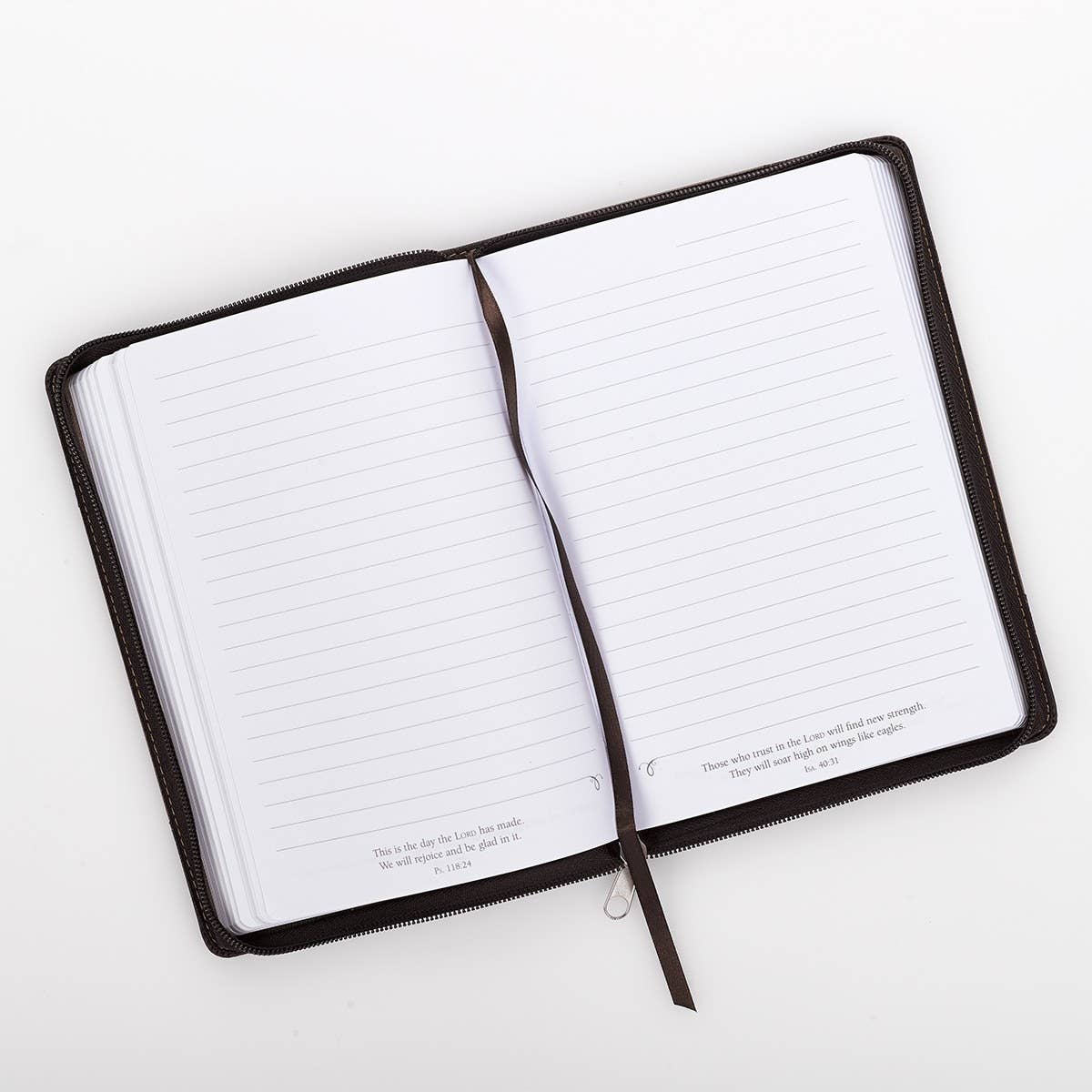 Journal Zip Brown 2-tone Be Strong Josh. 1:9