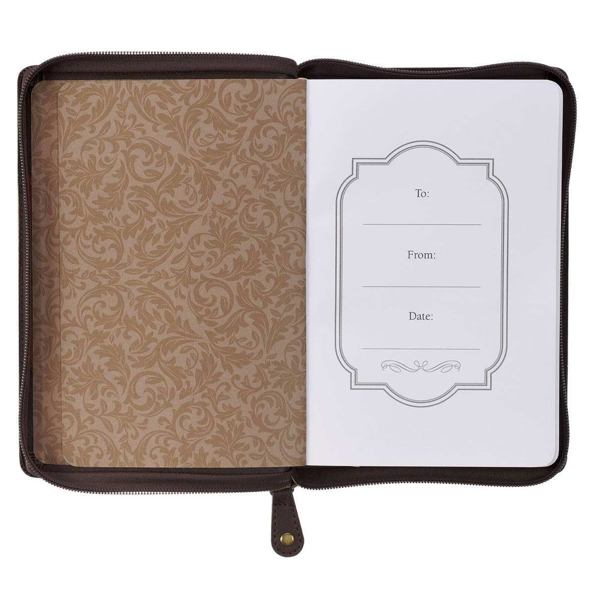 Journal Zip Brown 2tone Man of God 1 Tim. 6:11