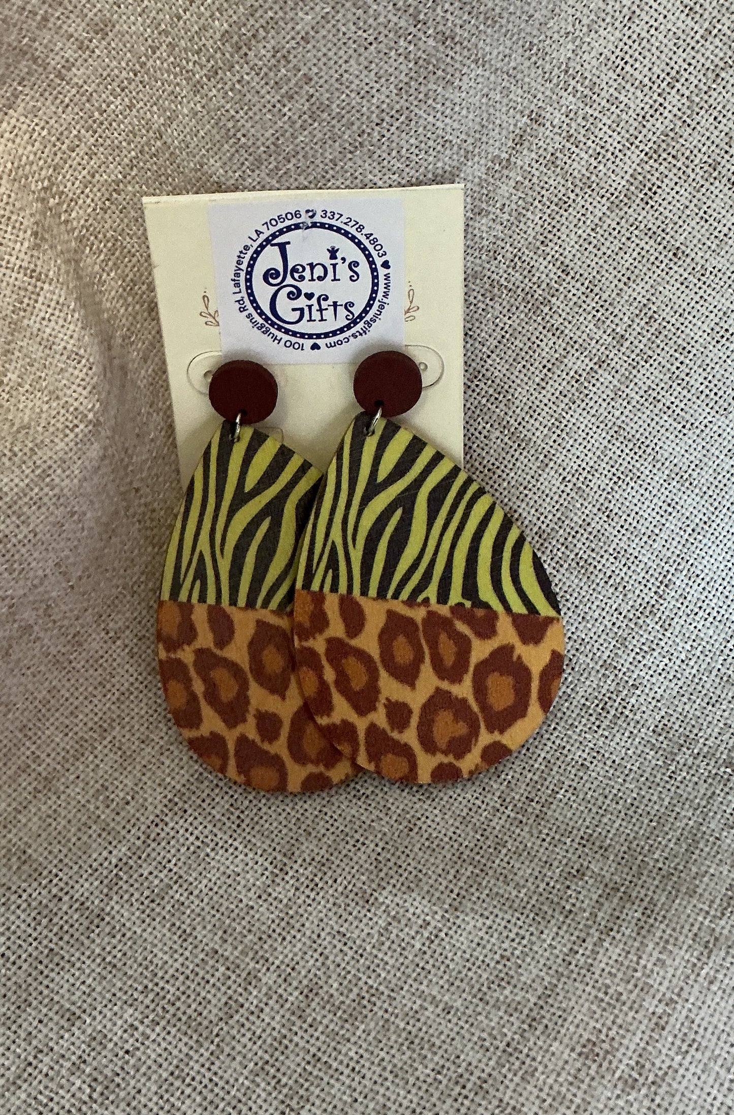 Leopard & Zebra Print Earrings