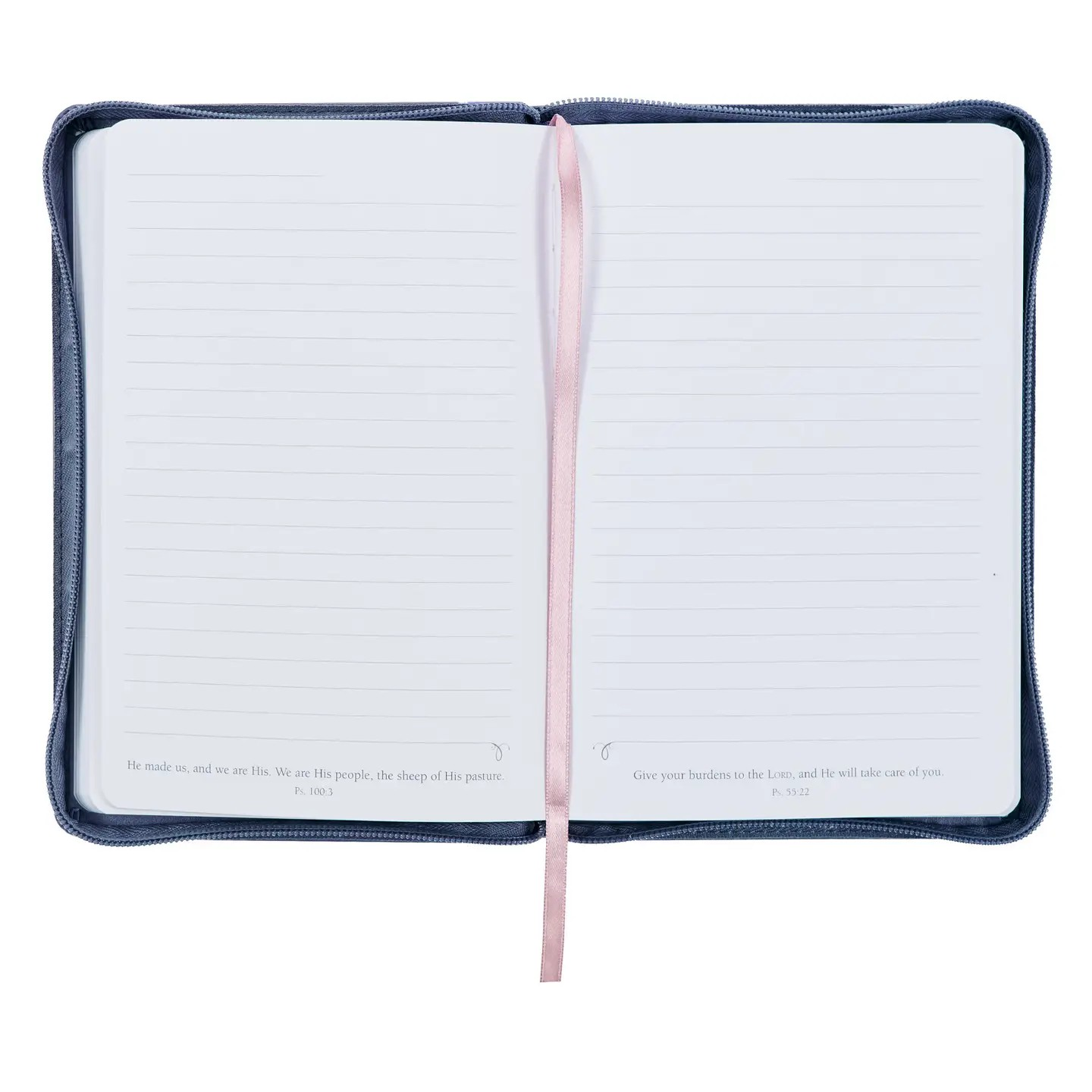 Lavender Floral Psalm 46:10 Zip Journal