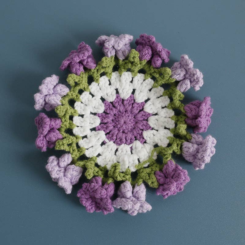 Red Handmade Crochet Lily of Valley Coaster