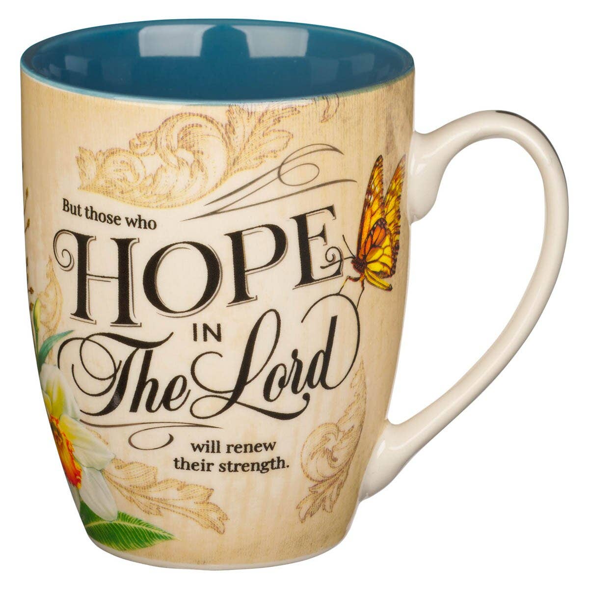 Set Mug 4pc Hope, Trust, Faith, Love Floral