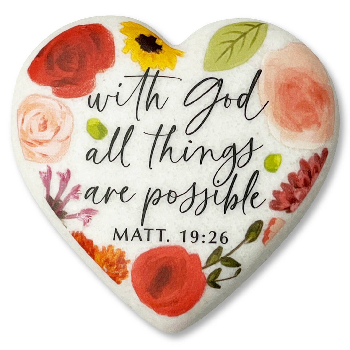 LCP Heart Stone With God All Things Possible
