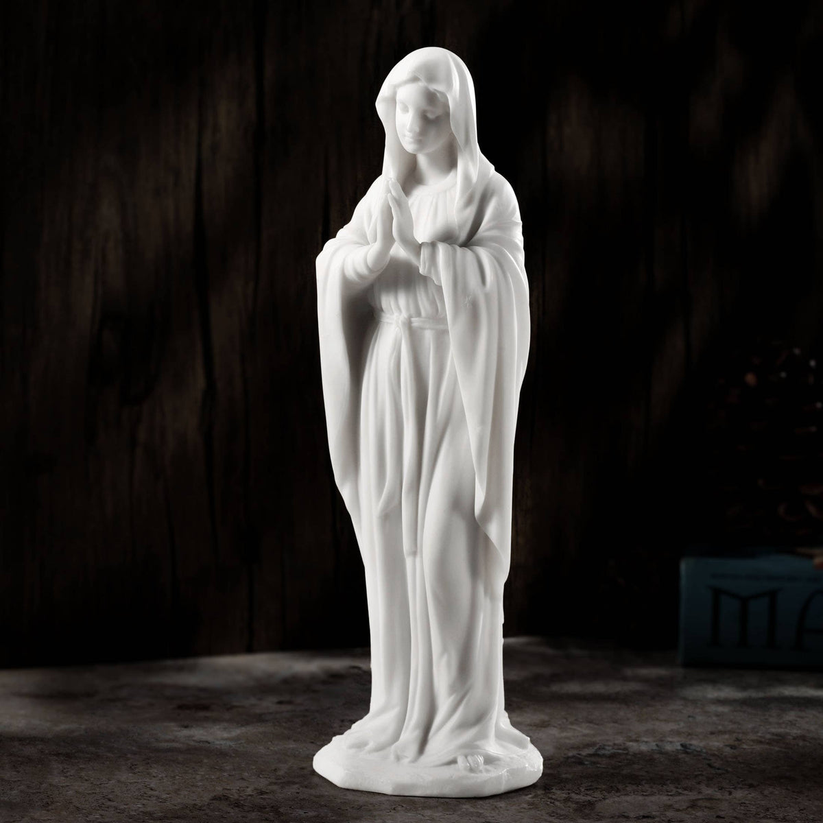 Blessed Virgin Mary White Statue 11 3/4 Inches