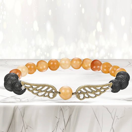 Angel Wings -Mixed Lava Stone Chakra Diffuser Bracelet
