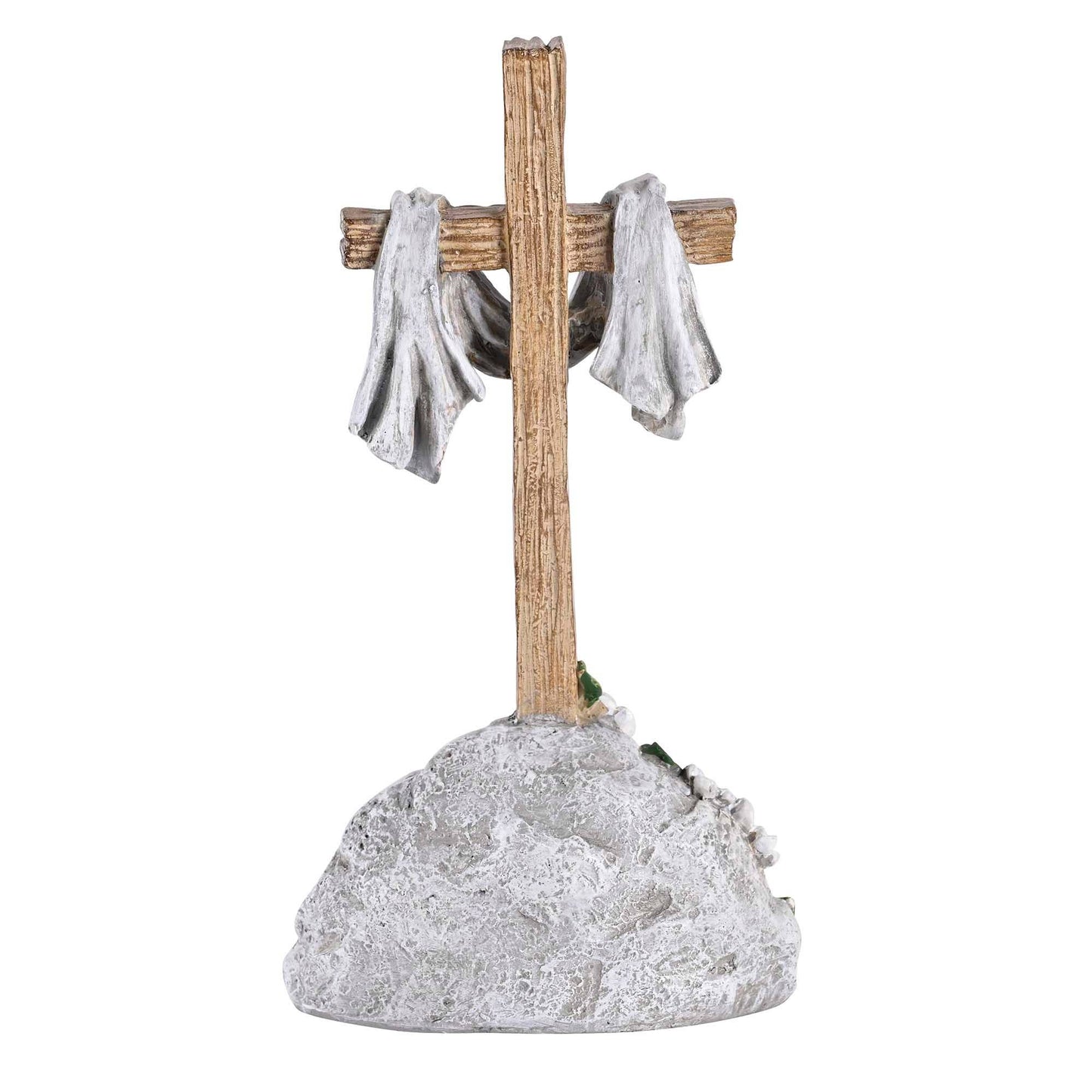 Tabletop Cross On Stone He Is Risen