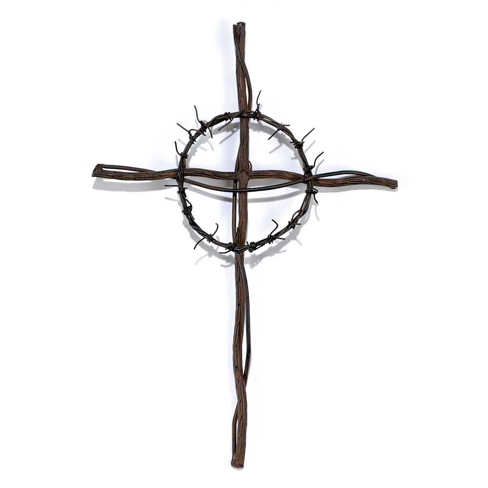 Wall Cross Crown Of Thorns Metal Wire