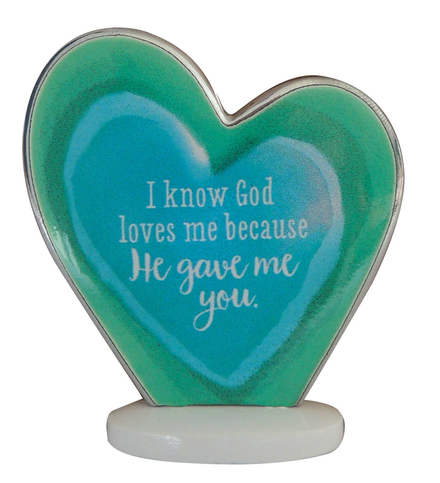 Green Standing Heart Plaque