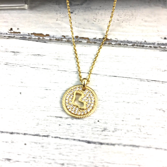 Louisiana State Rhinestone Circle Necklace