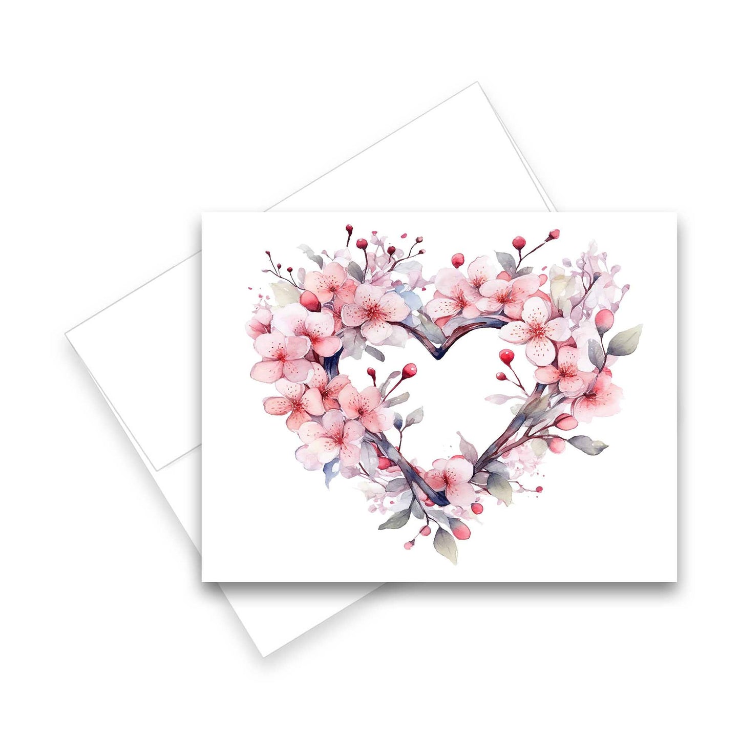 Greeting Cards- Assorted Floral Heart 6pk