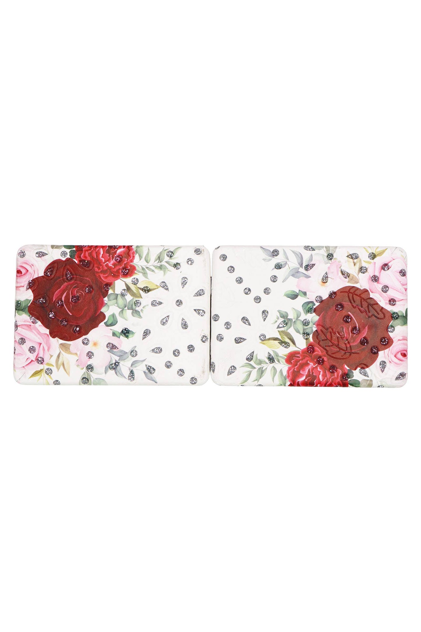 Cosmetic Mirror - Glittery Flower Garden
