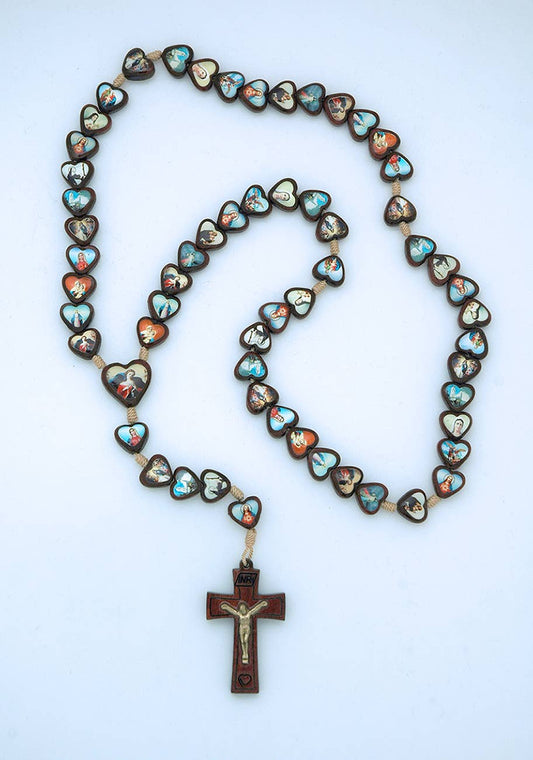 Spiritual Brazilian Wood Hearts Rosary