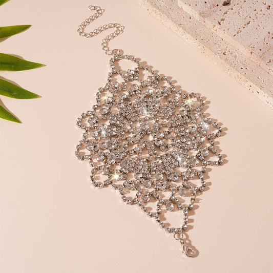 Silver Chain Bracelet Multi Way Copper Rhinestones
