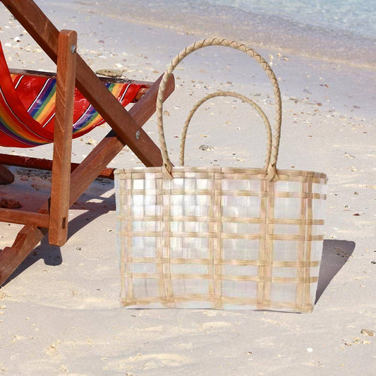 Basket Weave Tote Bag / Shoulder Bag
: Beige