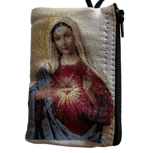 Rosary Pouch - Sacred Heart of Mary 4" x 6"