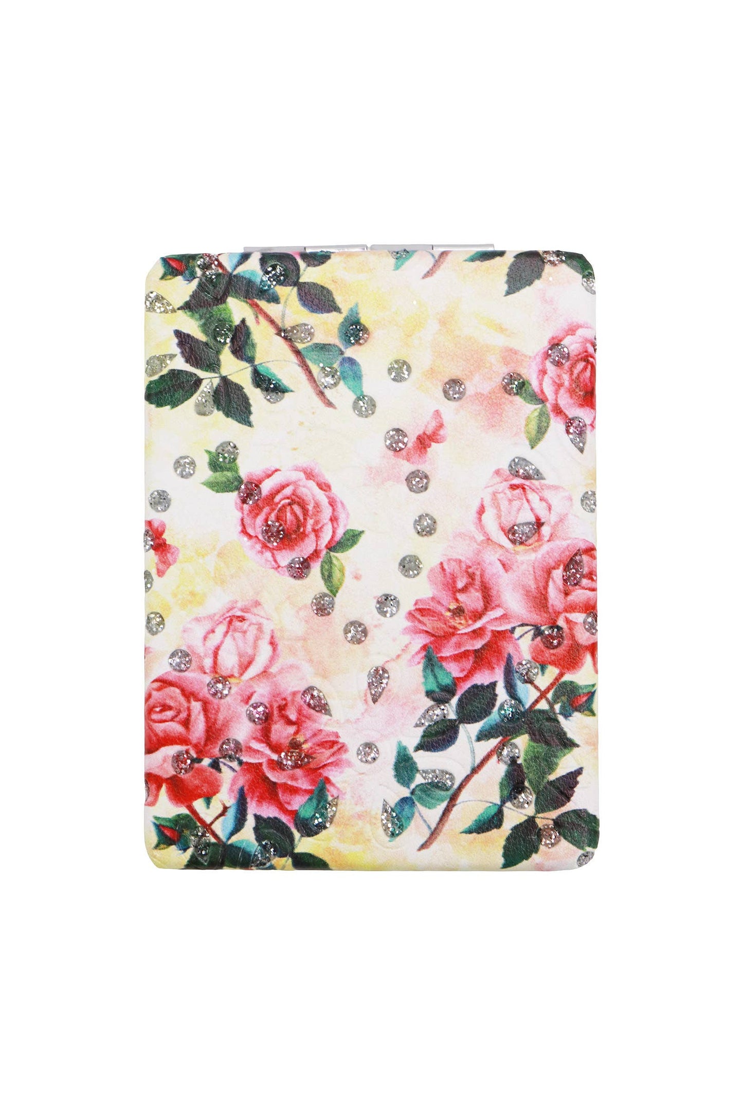 Cosmetic Mirror - Glittery Flower Garden