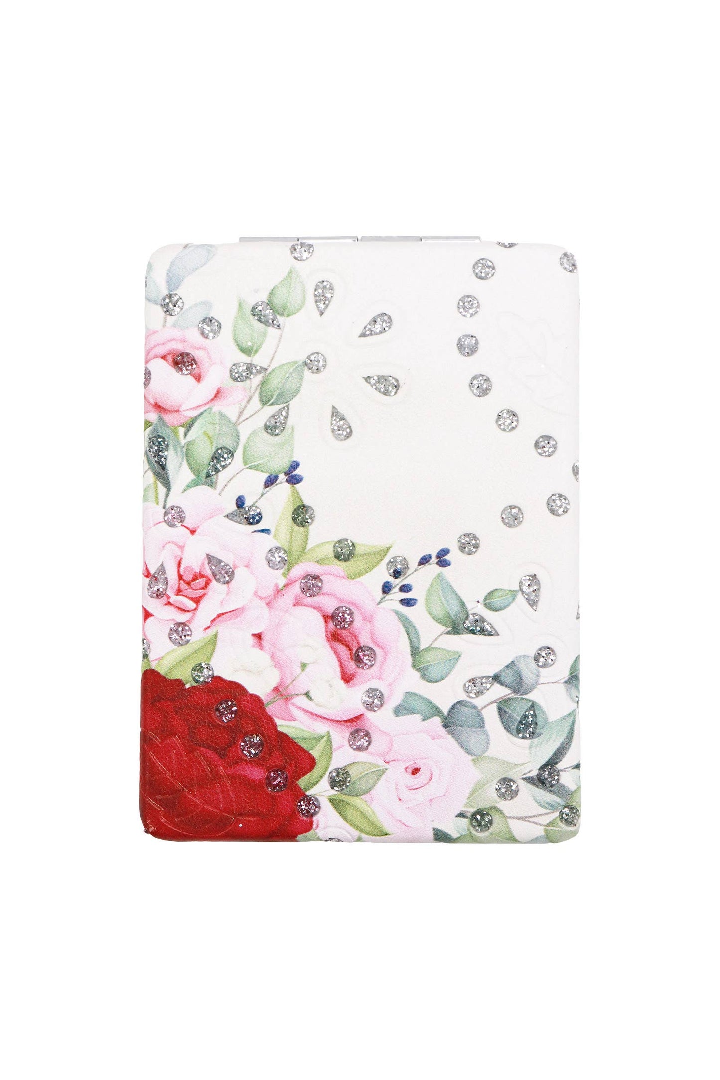 Cosmetic Mirror - Glittery Flower Garden