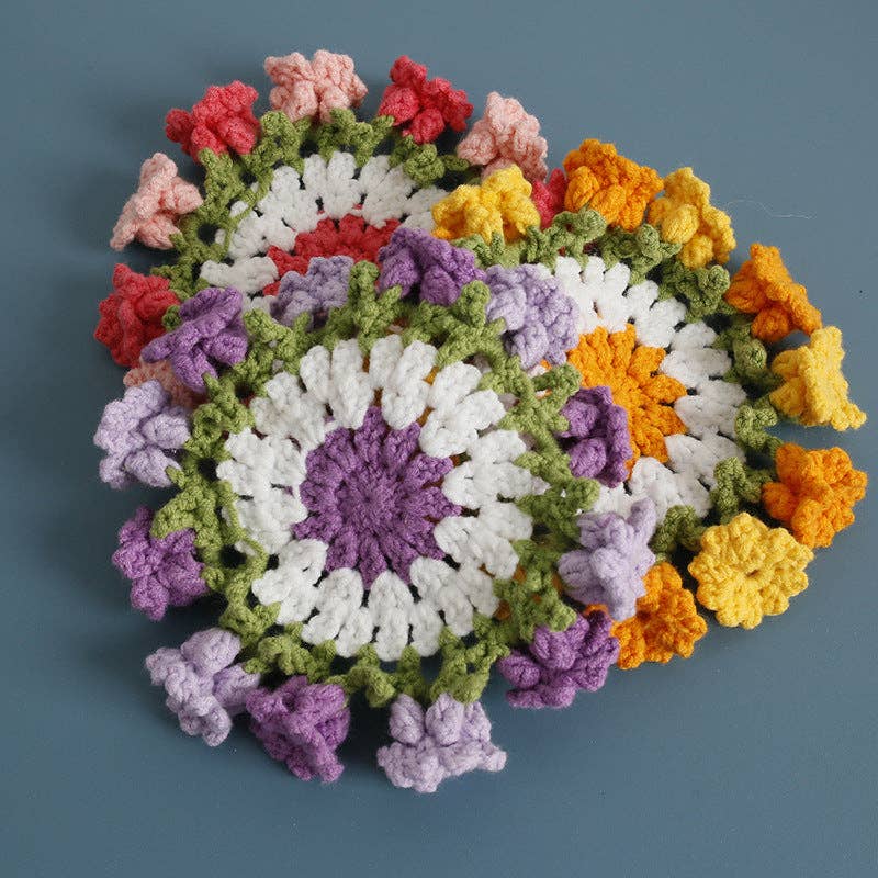 Red Handmade Crochet Lily of Valley Coaster