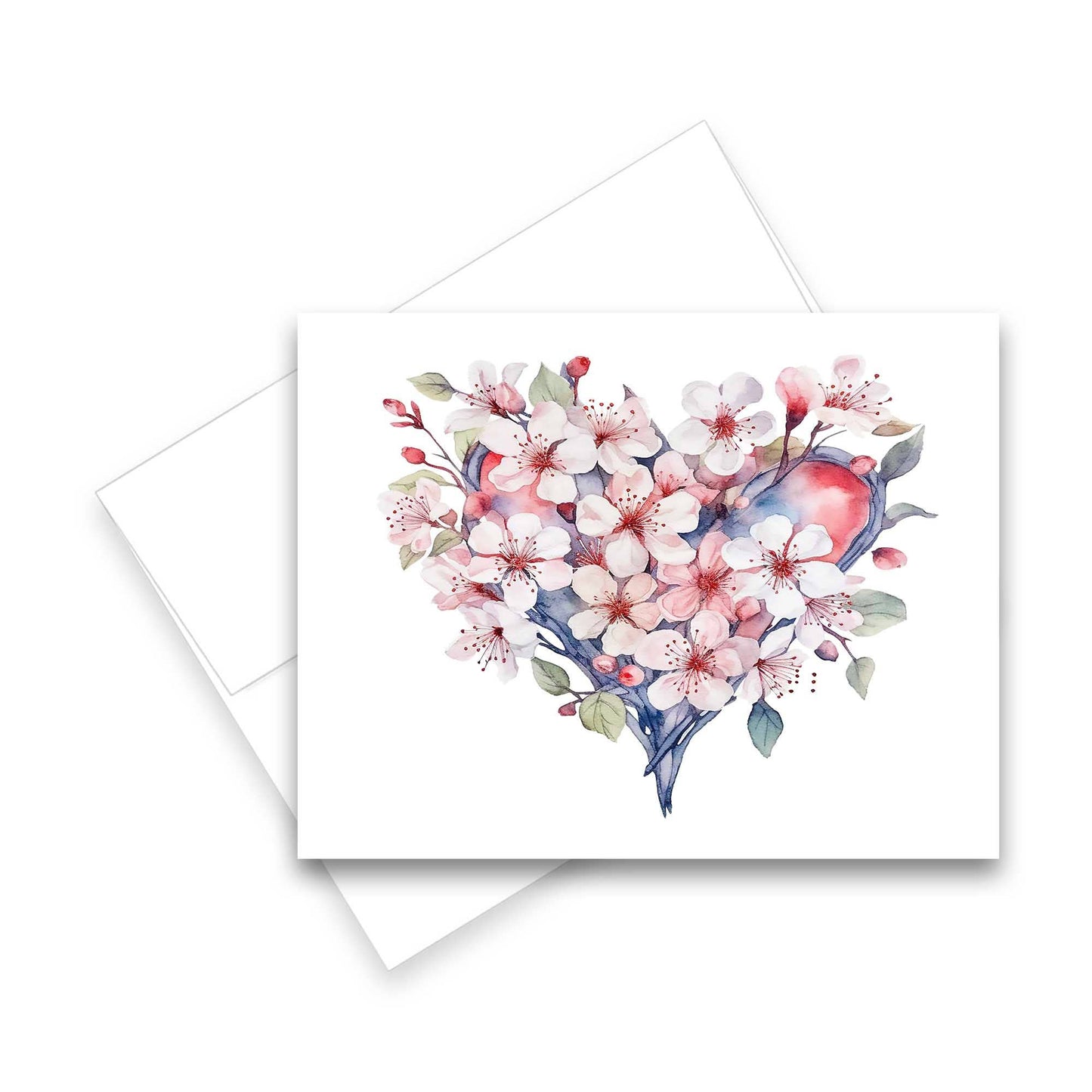 Greeting Cards- Assorted Floral Heart 6pk