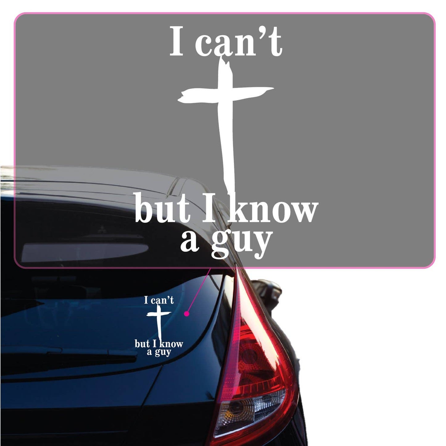 I cant but i know a guy Transfer Decal Sticker # A019825: White / 4" x 4"