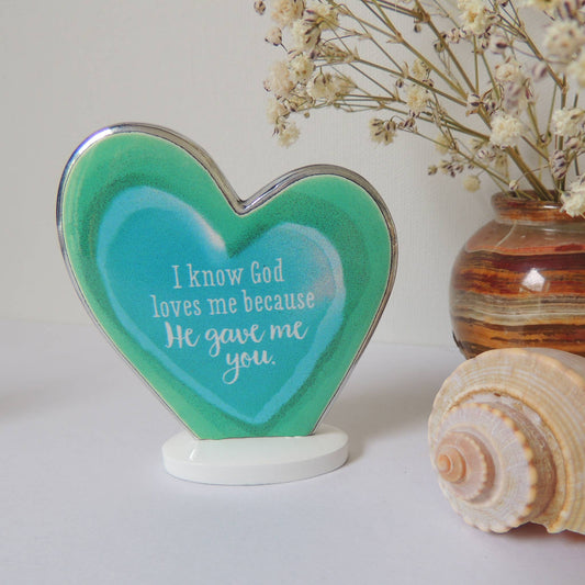 Green Standing Heart Plaque