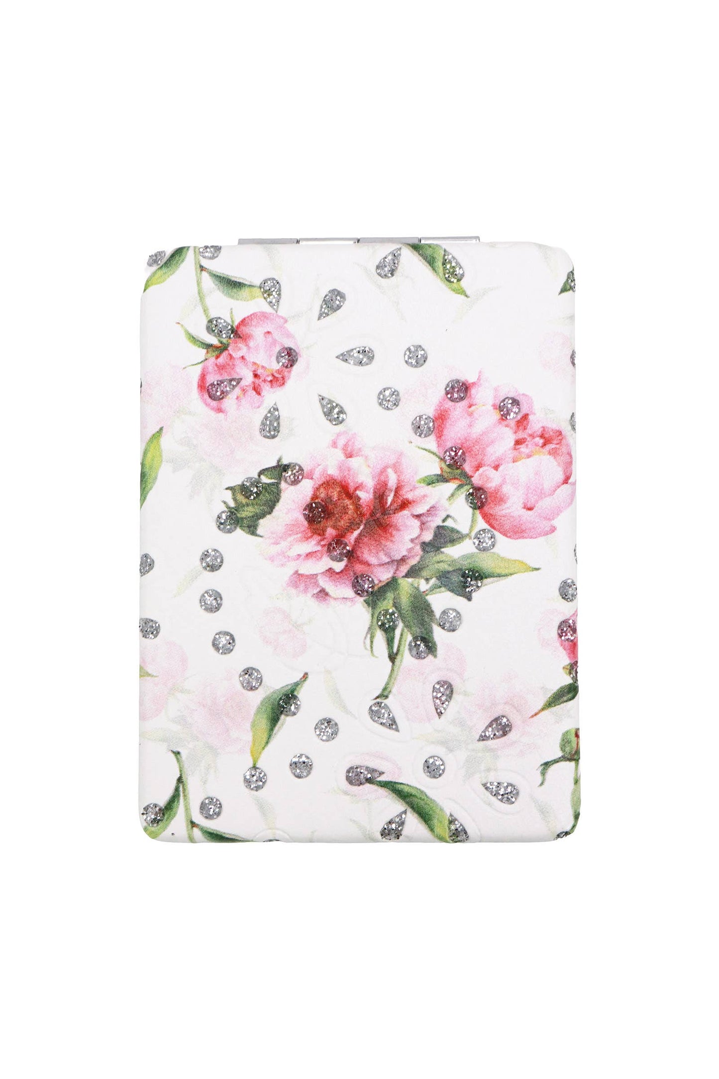 Cosmetic Mirror - Glittery Flower Garden