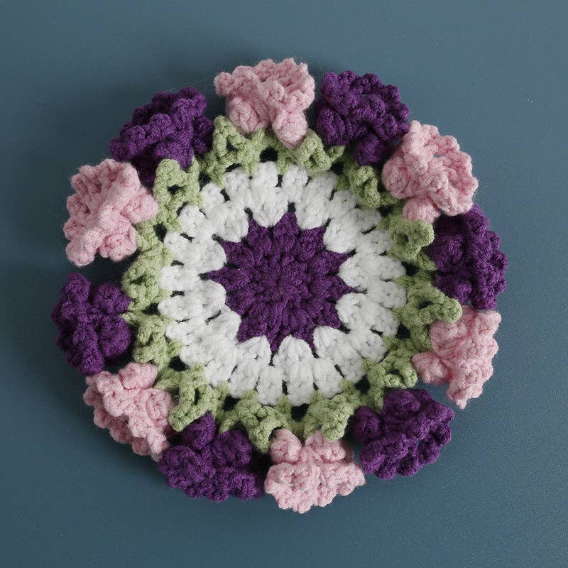 Red Handmade Crochet Lily of Valley Coaster