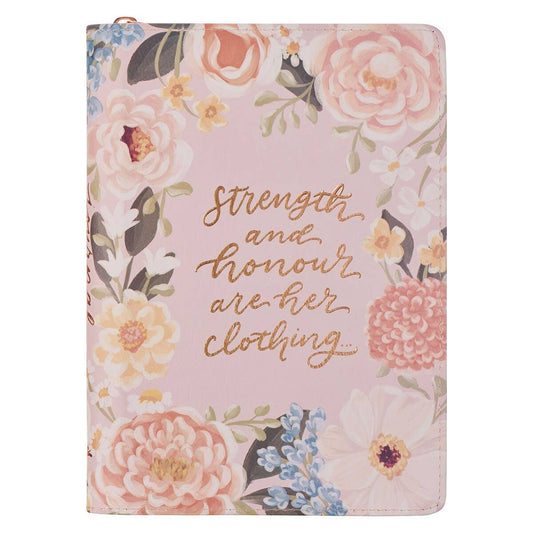 Journal Zip Pink Strength & Dignity Prov. 31:25 New