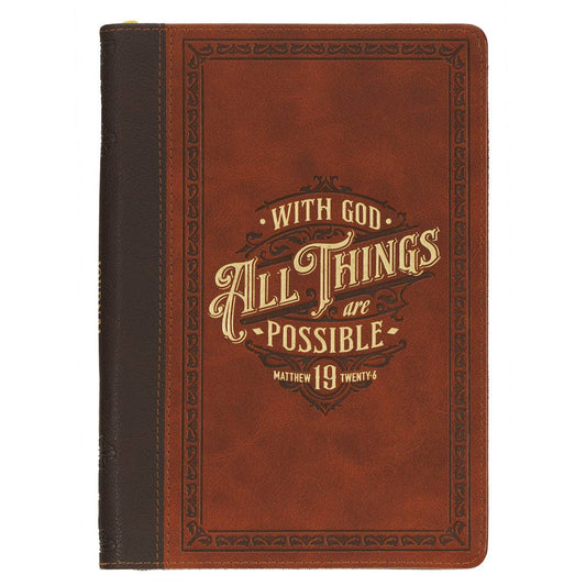 Journal Zip Brown 2tone All Things Matt. 19:26