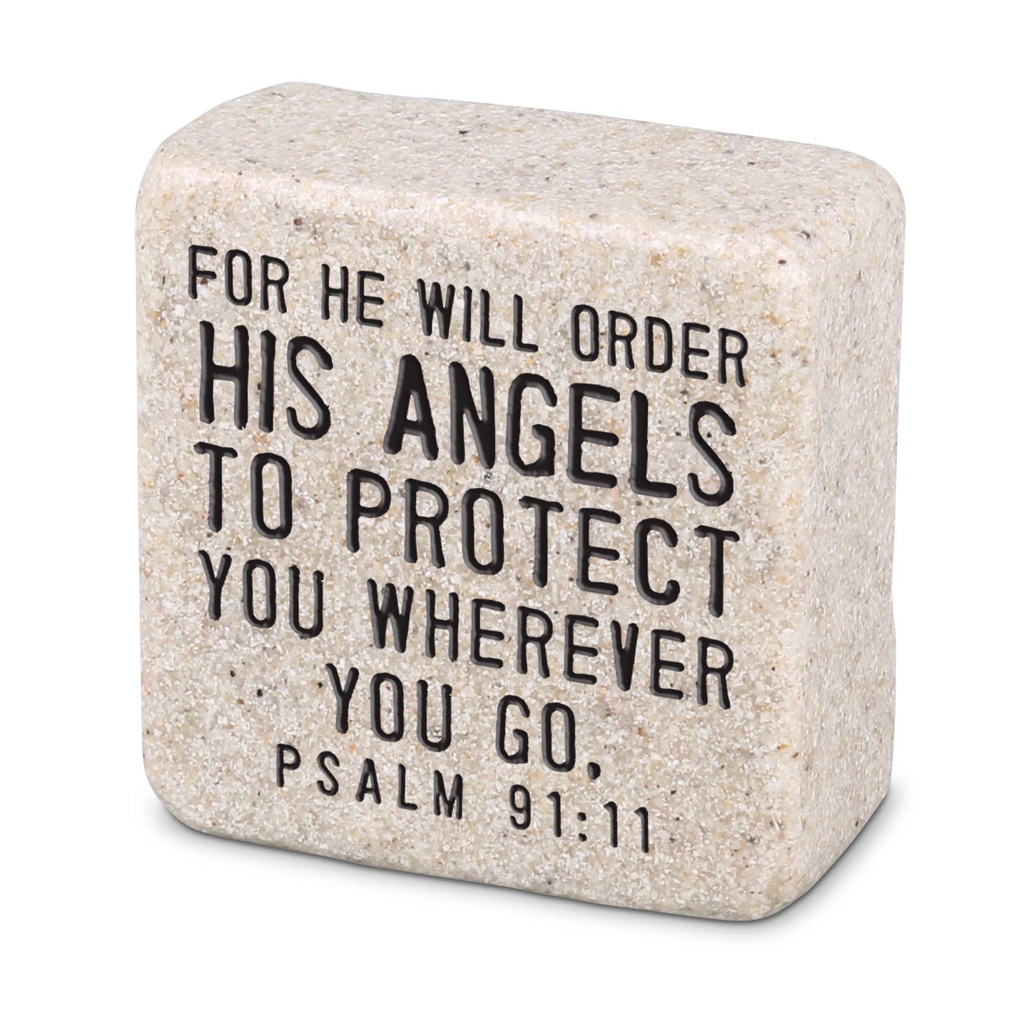 His Angels Scripture Stone