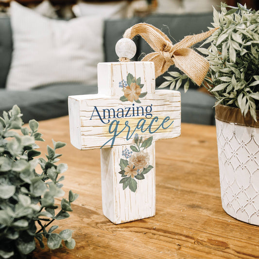 Amazing Grace Whitewashed Cross