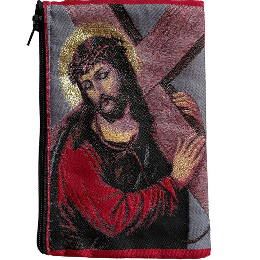 Rosary Pouch - Jesus Carrying Cross 3″ x 4″