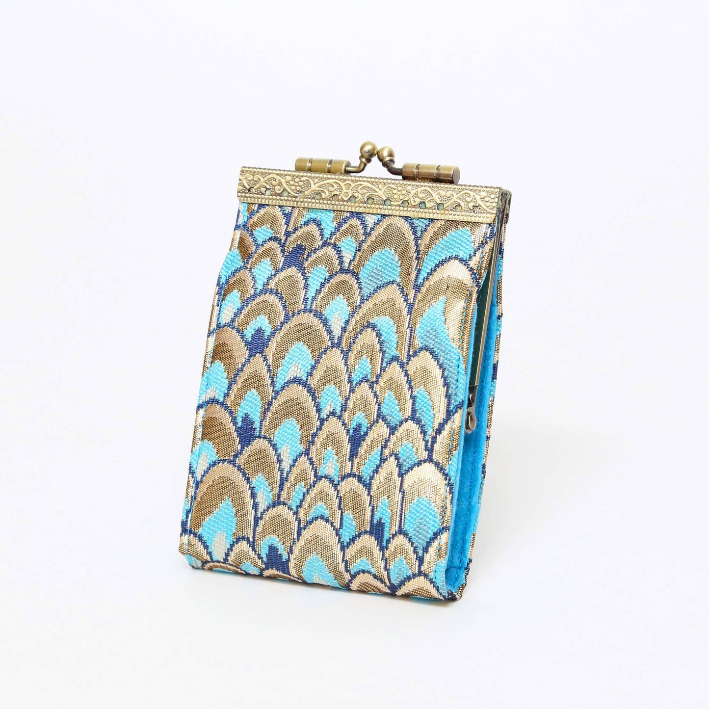 Small Feather Brocade, Card Holders with RFID Protection