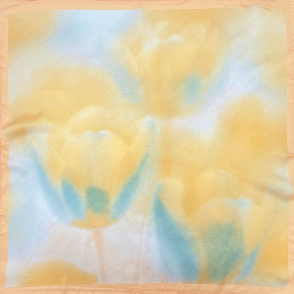Yellow Aurora Scarf Silky Satin: