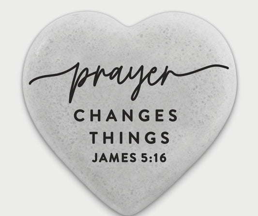 Prayer Changes Things Heart Stone